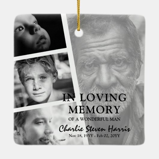 Gedenkstätte für moderne Foto-Lebensgeschichte Keramikornament (Rückseite)