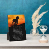 Gedenkstätte für Pferde mit Gedicht Plaque Fotoplatte (Seite)