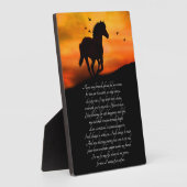 Gedenkstätte für Pferde mit Gedicht Plaque Fotoplatte (Seite)