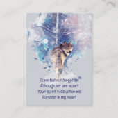 Gedenkstätte für Pocket Keepake Wolf Visitenkarte (Vorderseite)