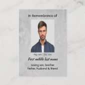 Gedenkstätte für Pocket Keepake Wolf Visitenkarte (Rückseite)