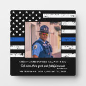 Gedenkstätte für Polizeibeamte in Thin Blue Line Fotoplatte (Vorderseite)