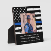 Gedenkstätte für Polizeibeamte in Thin Blue Line Fotoplatte (Vorderseite)