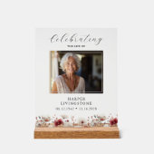 Gedenkstätte für Rosa und Weißmohnblume (8 x 10) Acrylschild (Vorderseite)