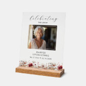 Gedenkstätte für Rosa und Weißmohnblume (8 x 10) Acrylschild (Winkel)