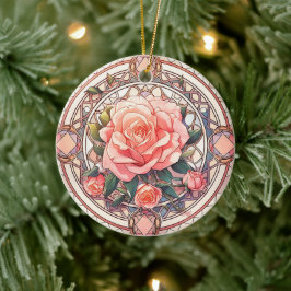 Gedenkstätte für Rosenblütenrosen Keramik Ornament