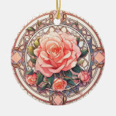 Gedenkstätte für Rosenblütenrosen Keramik Ornament (Vorne)