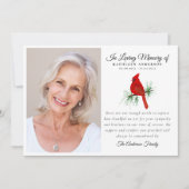 Gedenkstätte für Rote Kardinal Dankeskarte (Vorderseite)