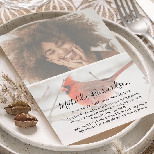 Gedenkstätte für Rote Kardinal Dankeskarte