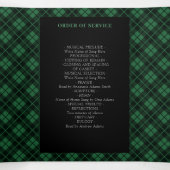 Gedenkstätte für rustikale grüne Karierte Kreuzbee Dreifach-gefaltete Programmkarte (Innenseite Mitte)