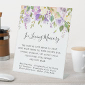 Gedenkstätte für rustikale Lila Blumenhochzeiten Sockelschild (In Situ)