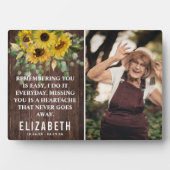 Gedenkstätte für rustikale Sonnenblumen | Familiär Fotoplatte (Vorderseite)