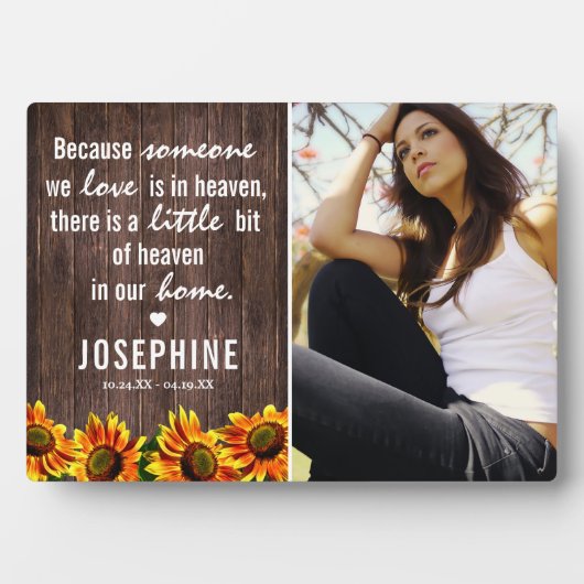 Gedenkstätte für rustikale Sonnenblumen | Foto Kee Fotoplatte (Vorderseite)