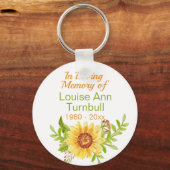 Gedenkstätte für Sonnenblumen im Gedächtnis Schlüsselanhänger (Vorderseite)