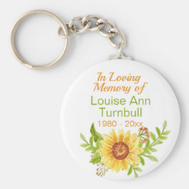 Gedenkstätte für Sonnenblumen im Gedächtnis Schlüsselanhänger