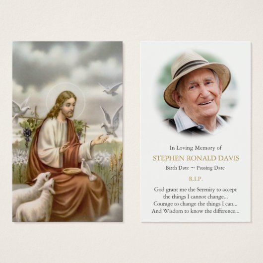 Gedenkstätte für Trauerlohn-Tauben Sympathiekarten (Vorne & Hinten)