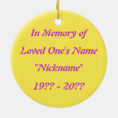 Gedenkstätte für Überraschungen Keramik Ornament (Hinten)