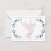 Gedenkstätte für Wasserfarben, Tauben und Olivenöl Mitteilungskarte (Rückseite)