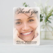 Gedenkstätte für weiches weißes Foto Dankeskarte (Stehend Vorderseite)