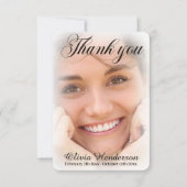 Gedenkstätte für weiches weißes Foto Dankeskarte (Vorderseite)