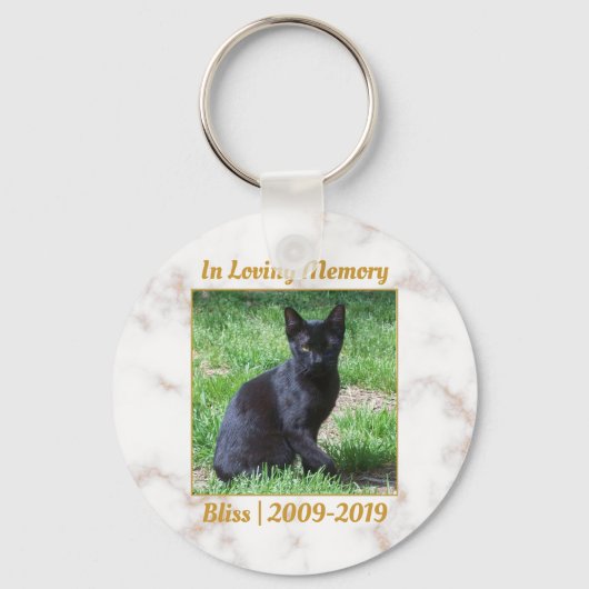 Gedenkstätte für weißes und goldenes Marmor Schlüsselanhänger (Vorderseite)