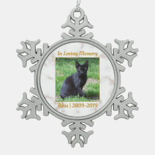 Gedenkstätte für weißes und goldenes Marmor Schneeflocken Zinn-Ornament