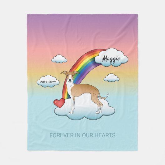 Gedenkstätte für Windhund-Rainbow Fleecedecke (Vorderseite)