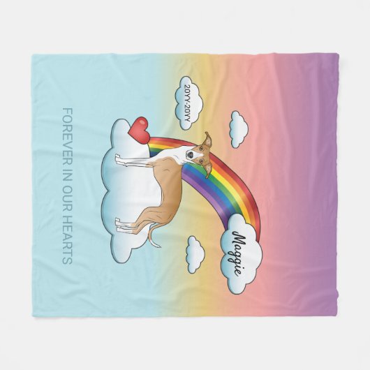Gedenkstätte für Windhund-Rainbow Fleecedecke (Vorderseite (Horizontal))