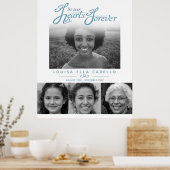 Gedenkstätte im Herzen Fotos Beerdigung grau-weiß Poster (Küche)