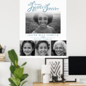 Gedenkstätte im Herzen Fotos Beerdigung grau-weiß Poster (Heimbüro)