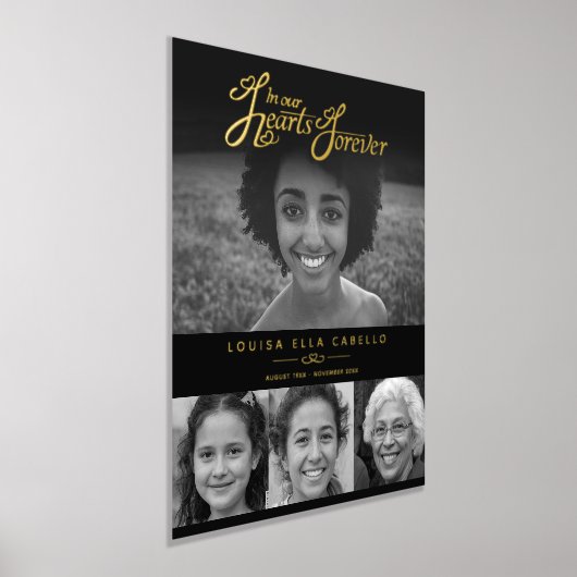 Gedenkstätte im Herzen Fotos Beerdigung schwarz Foliendrucke (Ablage )