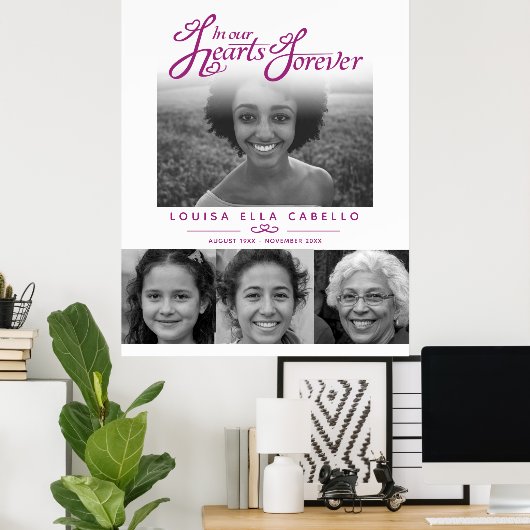 Gedenkstätte im Herzen Fotos Beerdigung violett we Poster (Heimbüro)