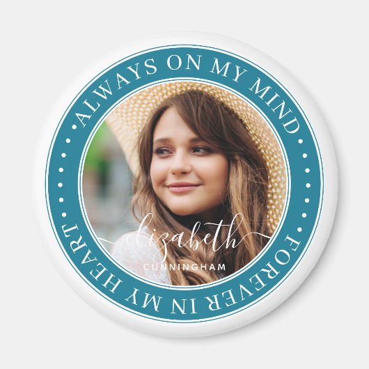 Gedenkstätte immer im Kopf Elegantes Foto Magnet (Vorne)