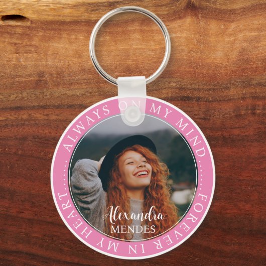 Gedenkstätte immer im Kopf Elegantes Foto Schlüsselanhänger (Vorderseite)