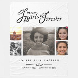 Gedenkstätte in den Herzen für immer Foto schwarz  Fleecedecke