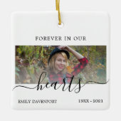 Gedenkstätte in unseren Herzen einfaches, elegante Keramikornament (Vorderseite)