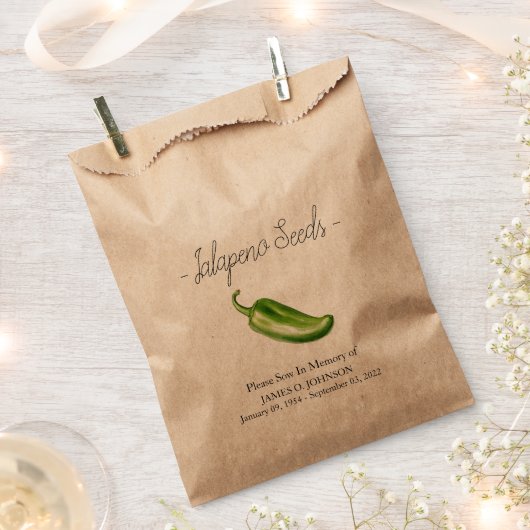 Gedenkstätte Jalapeno Samenbeerdigung Geschenktütchen (Ausgeschnitten)
