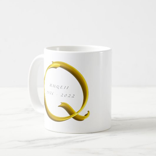 Gedenkstätte Königin Elisabeth II Kaffeetasse (Vorderseite Links)