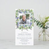 Gedenkstätte Lila Florals Beerdigung Danke Karten (Stehend Vorderseite)