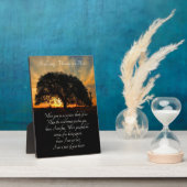 Gedenkstätte mit spirituellem Gedicht und Eichenba Fotoplatte (Seite)