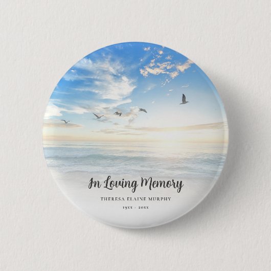 Gedenkstätte oder Beerdigung von Beerdigungen Button (Vorderseite)