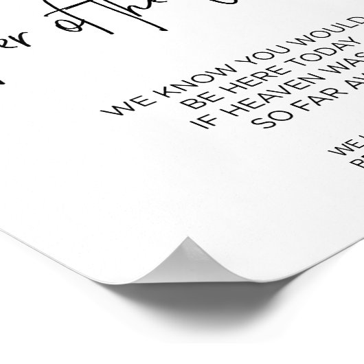 Gedenkstätte reserviert für Mutter der Groomehe Poster (Ecke)