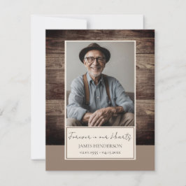 Gedenkstätte Rusitc Wood Foto Beerdigung Keepake Einladung