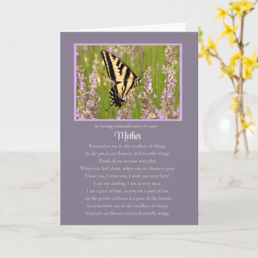 Gedenkstätte und Schmetterling des Beileids Karte (Gelbe Blume)