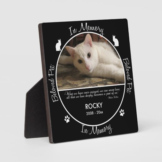 Gedenkstätte - Verlust von Katzen- Benutzerdefinie Fotoplatte (Vorderseite)