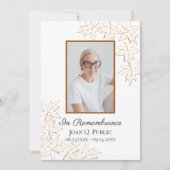 Gedenkstätte zum Tod von Ahorn-Blätter Einladung (Vorderseite)