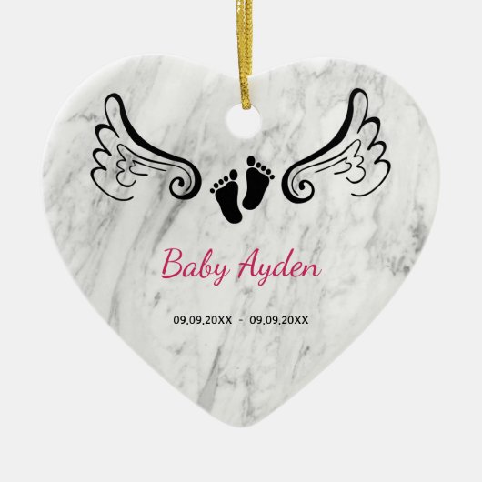 Gedenkstätte zum Verlust von Kindern mit Name und Keramik Ornament (Vorne)