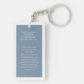 Gedenkstätte zur Beerdigung Modernes und einfaches Schlüsselanhänger (Rückseite)