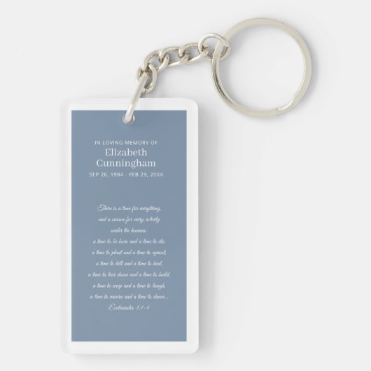 Gedenkstätte zur Beerdigung Modernes und einfaches Schlüsselanhänger (Rückseite)