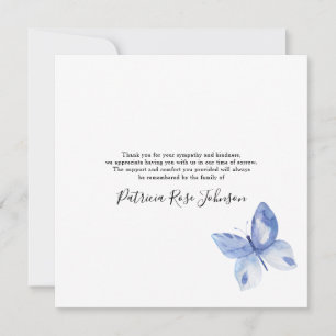 Gedenkstätte zur Beerdigung von Blauschmetterlinge Dankeskarte